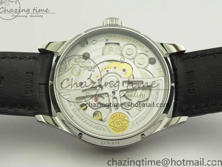 MIROTIME 0331 Upgraded Portuguese Flying Tourbillon SS White Dial 2 Sub Dials on Black Leather Strap 7161